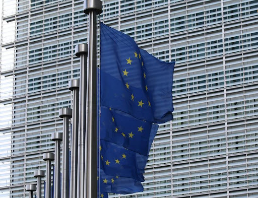 EU flags at the European Commission EU flags at the European Commission
