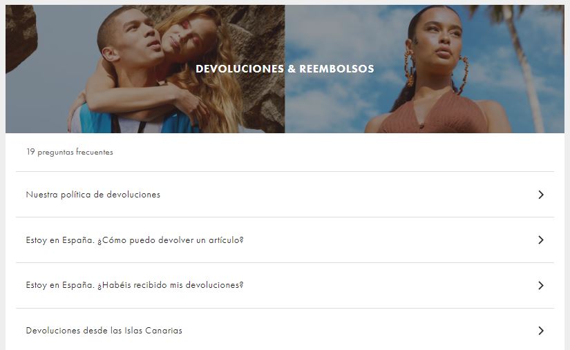 ASOS customize FAQs for their markets