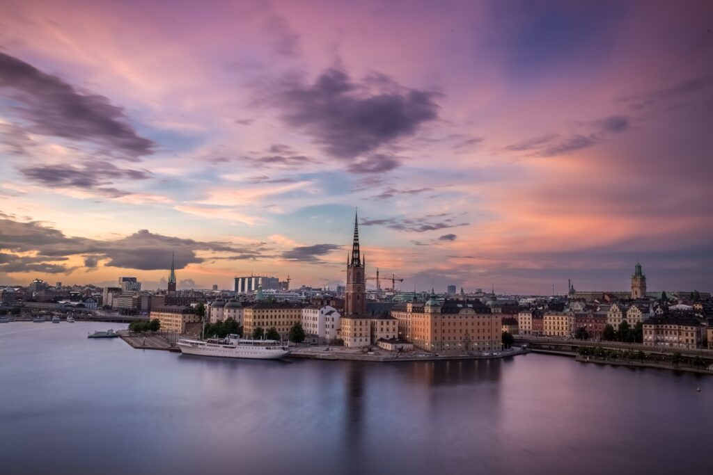 Panoramic view of Stockholm, Sweden, scandinavian languages comparison