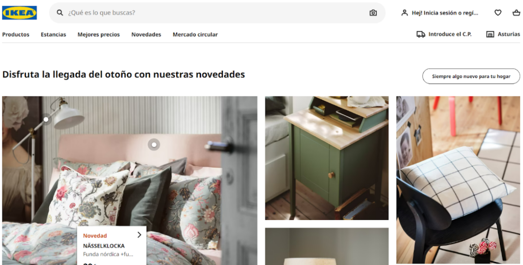 Ikea’s website is localized to suit the Spanish market