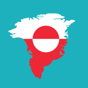 Outline of Greenland from the map in colours of Greenland’s flag