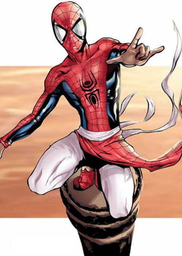 Spiderman transcreated for the Indian market changing his name to Pavitr Pabhakar