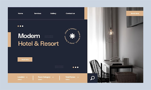 Example of a Homepage for a hotel