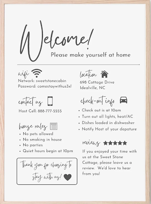 Airbnb welcome kit