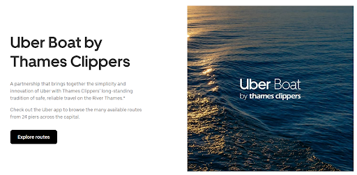 Uber localized offer Uber boat