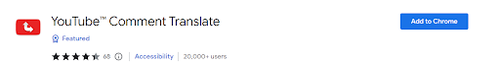 YouTube Comment Translate extension