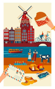 main symbols of Dutch culture and sightseeing landmarks